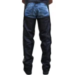 Mens Black Leather Motorcycle Riding Chaps
