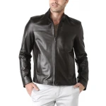 Mens Black Pure Lambskin Leather Jacket