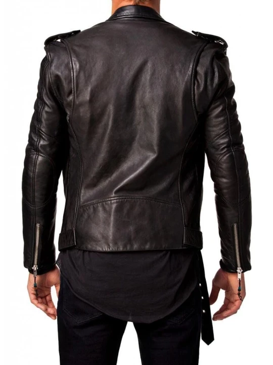 Mens Full Sleeve Genuine Lambskin Leather Riding Jacket