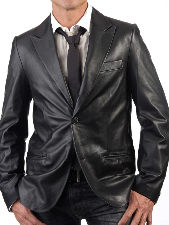 Men's Genuine Lambskin Leather Blazer