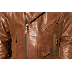 Mens Stylish Brown Leather Motorcycle Jacket