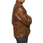 Mens Stylish Brown Leather Motorcycle Jacket