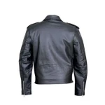 Mens Vintage Black Leather Bike Jacket