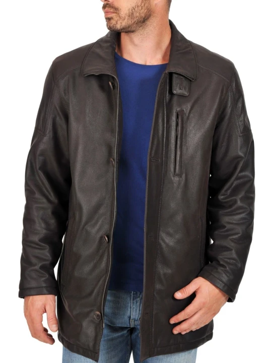 New Genuine Mens Black Leather Sport Coat
