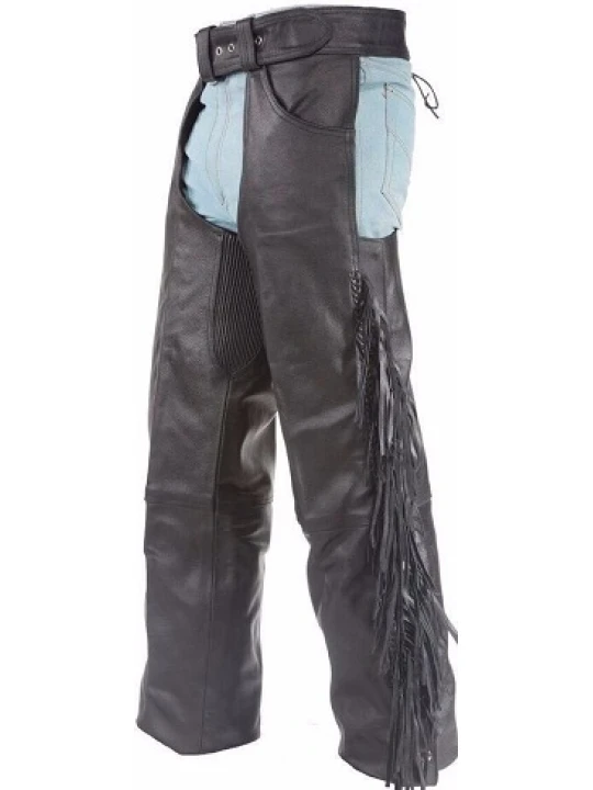 Soft Genuine Leather Motorcycle Riding Chaps for Men