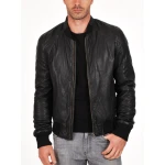 Soft Sheepskin Genuine Quilted Bomber Jacket for Mens