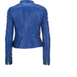 Best Blue Girls Leather Motorcycle Jacket for Sale