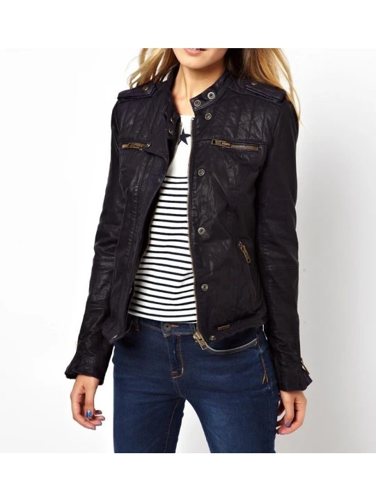 Best Womens Genuine Black Leather Jacket