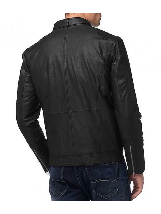 Classic Style Mens Black Leather Jacket