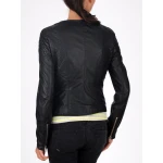Stylish Affordable Black Leather Quilted Jacket for Womens