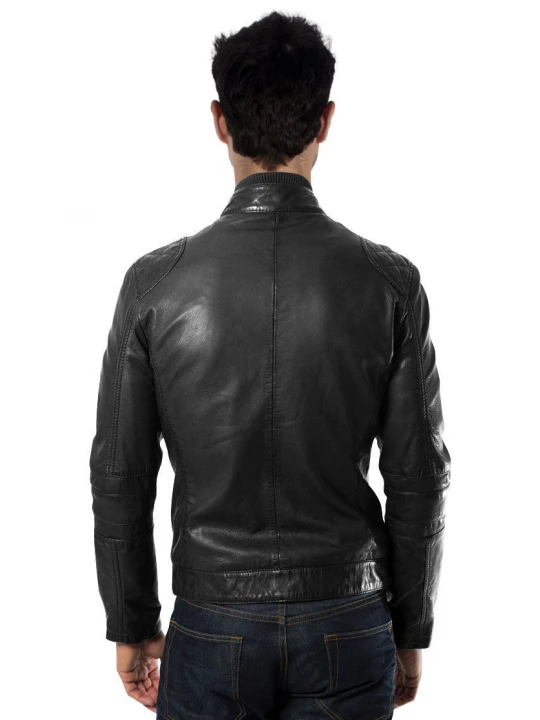 Lightweight Stylish Mens Black Leather Jacket
