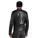 Simple Classic Black Leather Jacket for Mens
