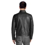 Stylish Mens Black Leather Biker Style Jacket