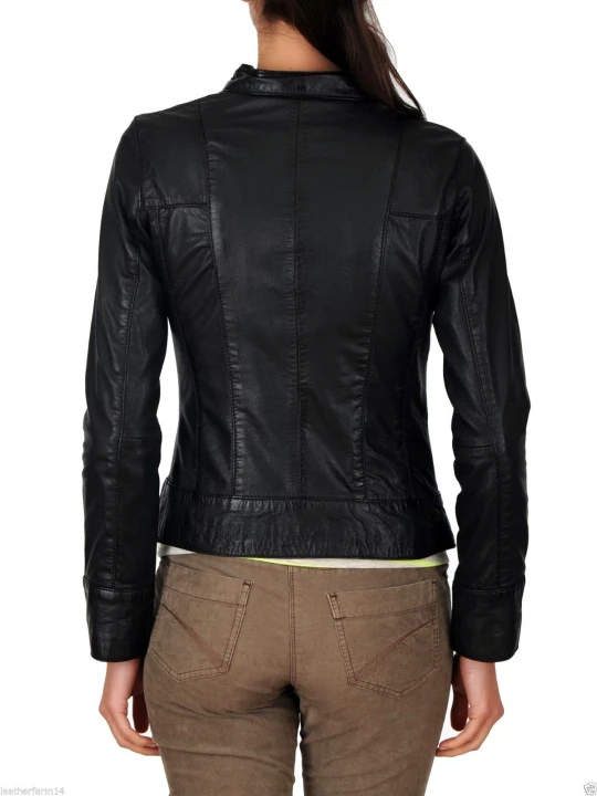 Cool Slim Fit Womens Designer Black Leather Jacket