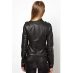 New Genuine Soft Lambskin Short Black Leather Jacket for Women