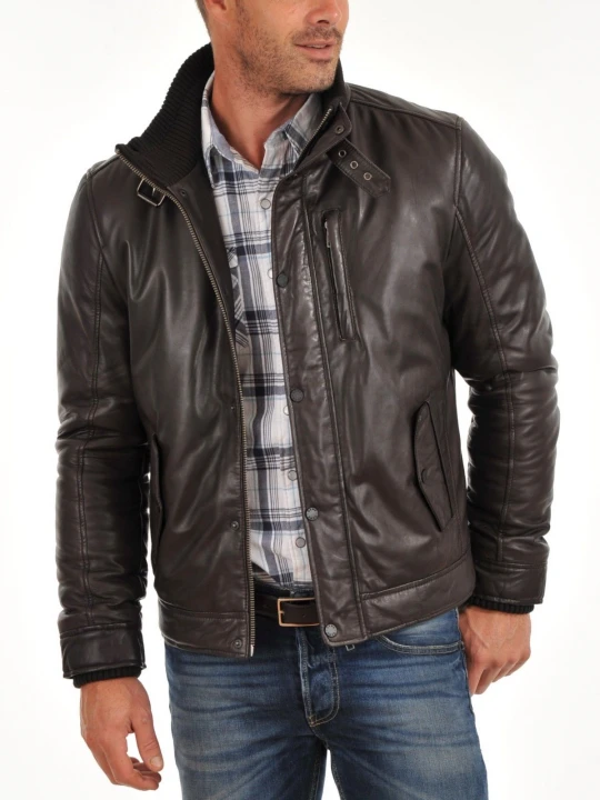 Mens Fitted Soft Black Leather Jacket