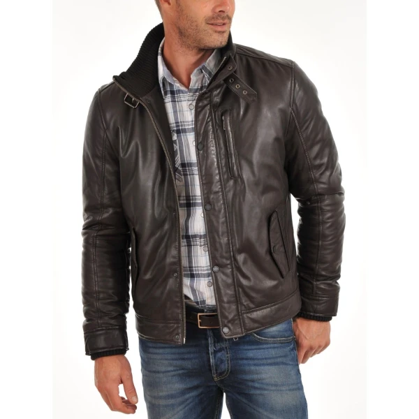 Mens Fitted Soft Black Leather Jacket