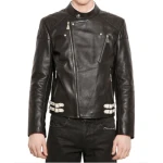 Black Leather biker Jacket for Men