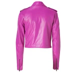Female Fashion Pink Leather Motorcycle Jacket