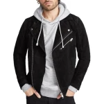 Suede Black Leather Biker Jacket
