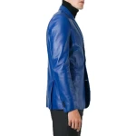 Formal Blue Leather Blazer