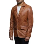 Leather Blazer Vintage Brown