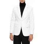Two Button White Leather Blazer