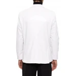 Two Button White Leather Blazer
