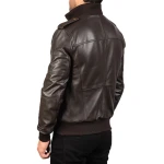 Rider Style Brown Leather Bomber Jacket