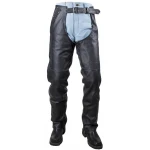 Braided Black Leather Chaps