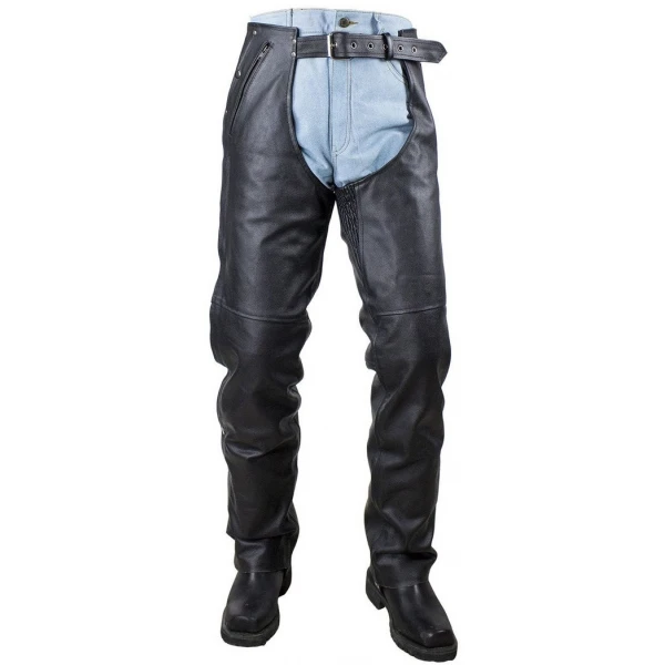 Braided Black Leather Chaps