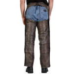 Distressed Brown Motorcycle Leather Chaps