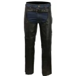 Hidden Zipper Black Leather Chaps