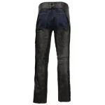 Hidden Zipper Black Leather Chaps