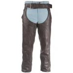 Hidden Zipper Brown Leather Chaps