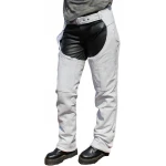 Hidden Zipper White Leather Chaps