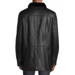 Shearling Black Leather Longcoat