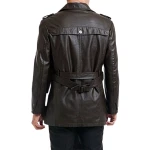 Single Breasted Mens Black Motorcycle Leather Coat