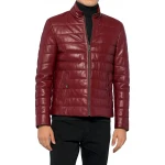Quilted Burgundy Leather Jacket