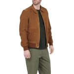 Rust Suede Jacket With Classic Collar