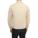 Trucker Beige Leather Jacket