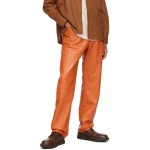 Leather Five Pocket Orange Jeans