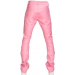 Pink Leather Cargo Jeans Trouser