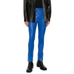 Slim Fit Blue Leather Jeans