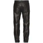 Zip Fly With Button Black Leather Jeans