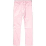 Zip Fly With Button Pink Leather Jeans