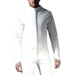 Mens Biker style real sheepskin white motorcycle leather jumpsuit