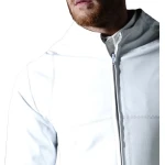 Mens Biker style real sheepskin white motorcycle leather jumpsuit