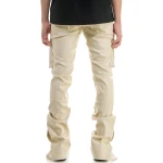 Beige Leather Cargo Trouser