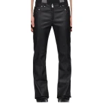 Black Cutout Leather Cargo Pants
